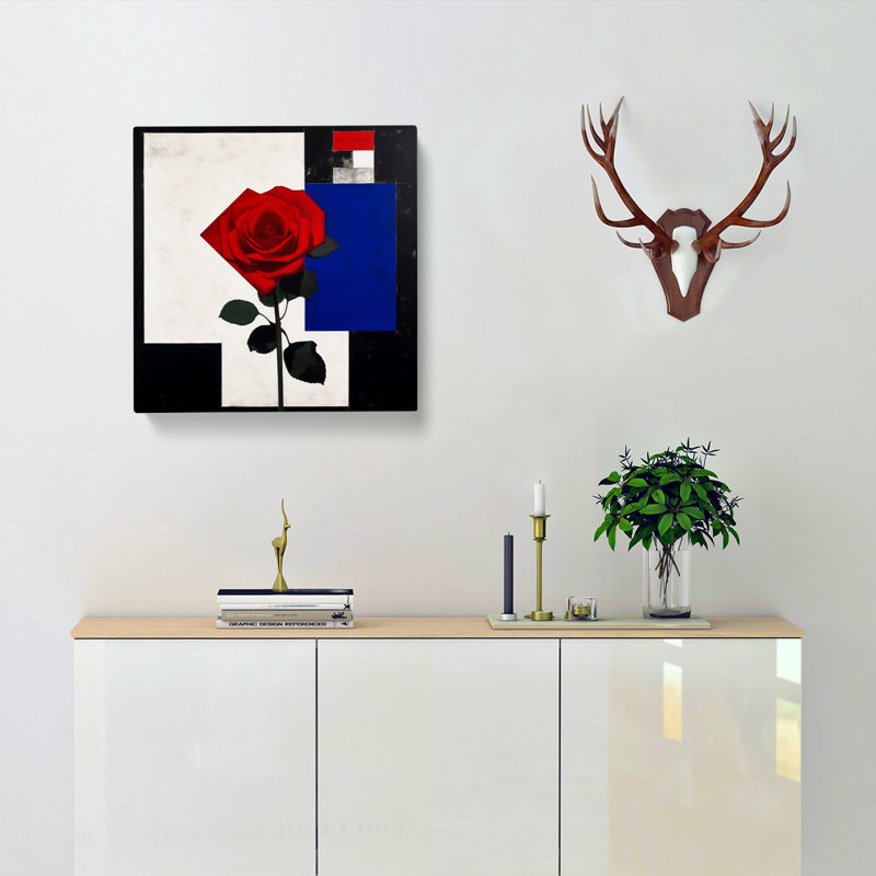 American Beauty Suprematism - No Frame Print, 35cm H x 35cm W x 3cm D