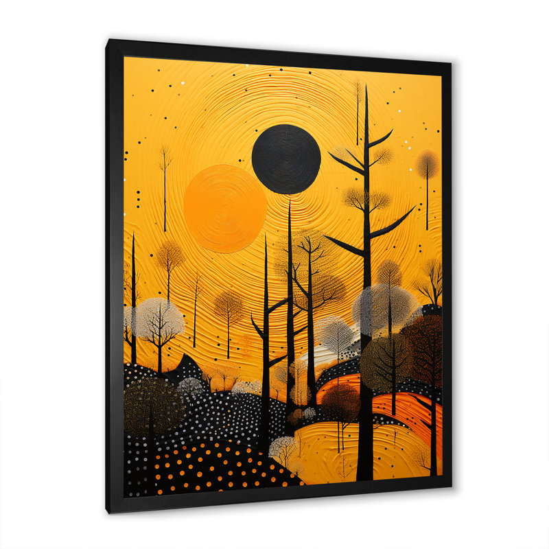 Impression sur toile Native Safran and Ebony Heritage I, Cadre simple noir, H 40 po x l 30 po x P 1,5 po