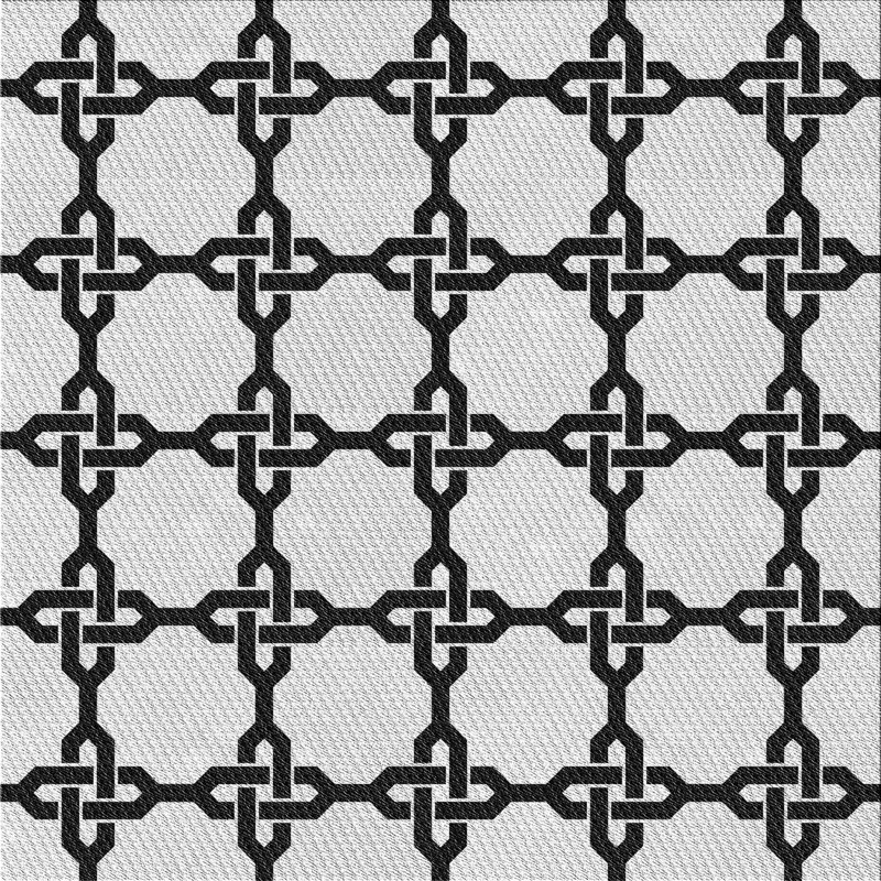 Tapis noir/gris tissé à la machine, Carré 7 pi