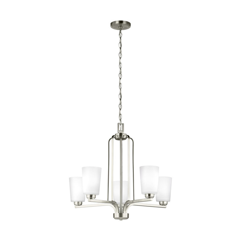 Franport Five Light Chandelier from Generation Lighting , No, Brushed Nickel