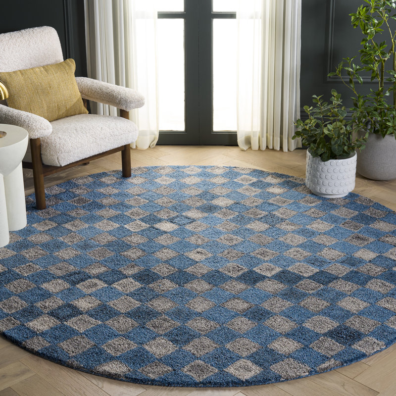 Tapis performance touffeté à la main Ffayez, Rond 7 pi
