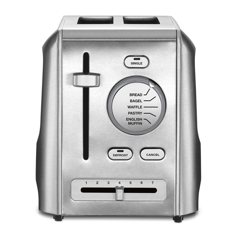 Stainless Steel 2-Slice Toaster with Wide Slot and Crumb Tray