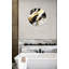 Horloge murale en verre trempé noir et or noir, horloge Art abstrait, décoration murale élégante, horloge moderne, cadeau de pendaison de crémaillère, décoration de salon-787158653-787158655