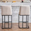 Ensemble de 2 tabourets de bar rembourrés modernes avec dossier capitonné, chaise à hauteur de comptoir avec structure en métal robuste, siège rembourré confortable pour la cuisine, le bar ou la salle à manger-1136593723