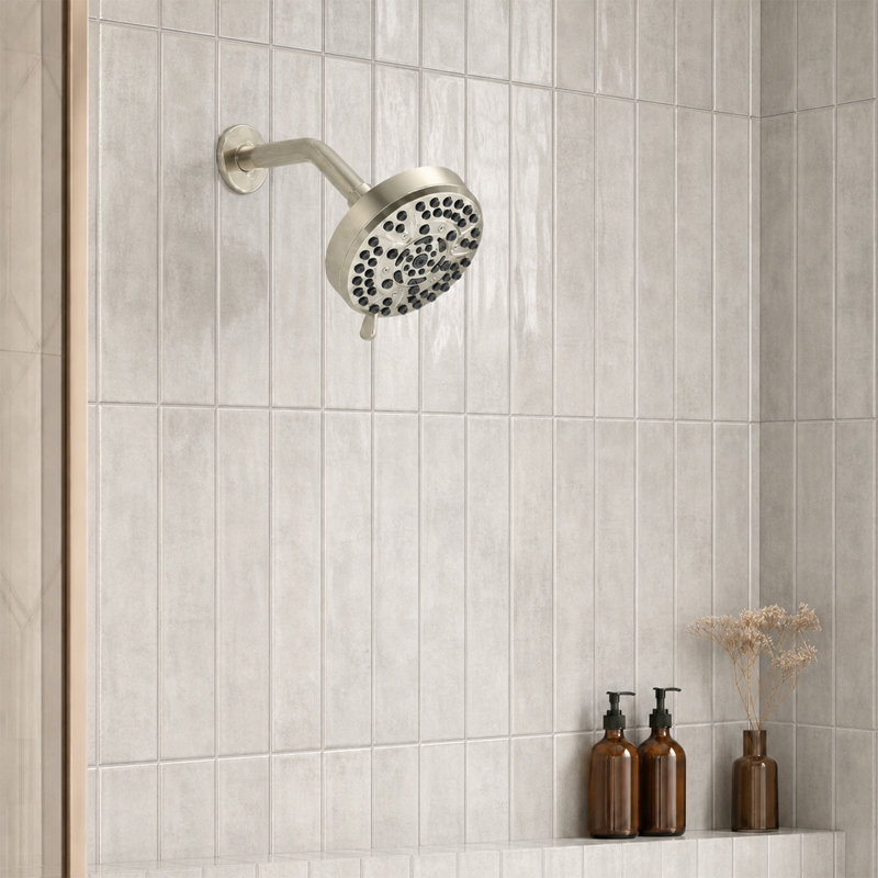 Pommeau de douche à effet pluie à 10 jets avec pommeau de douche fixe haute pression de 2,5 GPM, Brushed Nickel
