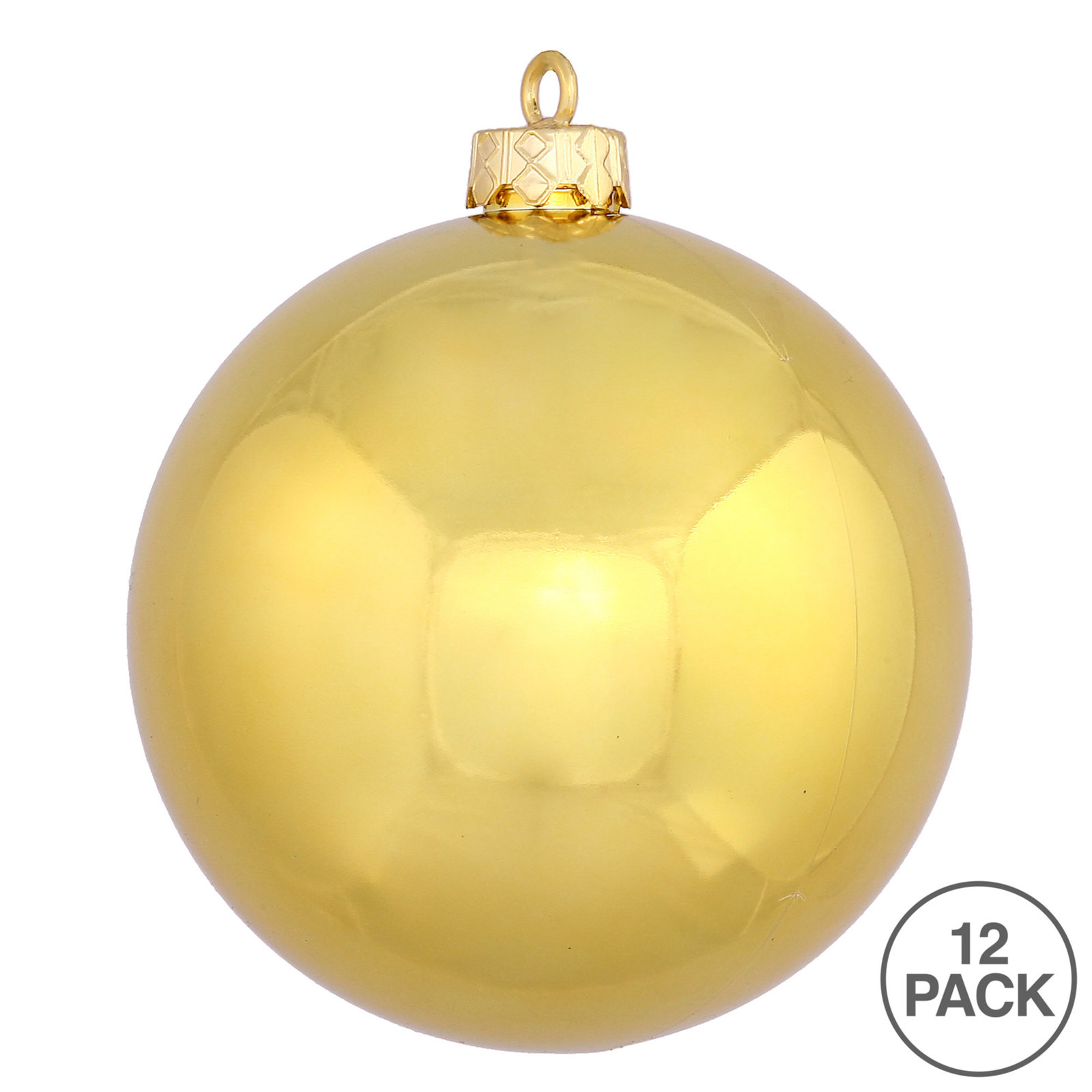 Holiday Décor Ball Ornament, Gold, 4" H x 4" W x 4" D
