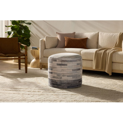 Pouf rond en velours Loloi