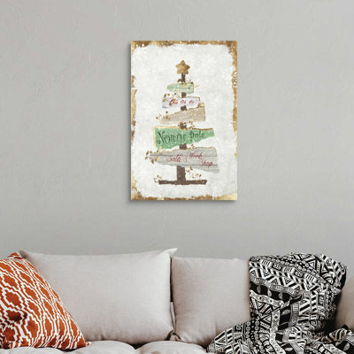 Arbre de Noël doré-impression d’art textuel sur toile