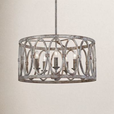 Alverstone 5-Light Dimmable Lantern Drum Chandelier