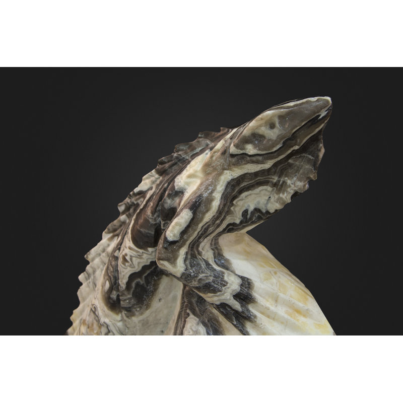 Black/White/Orange Iguana Sculpture