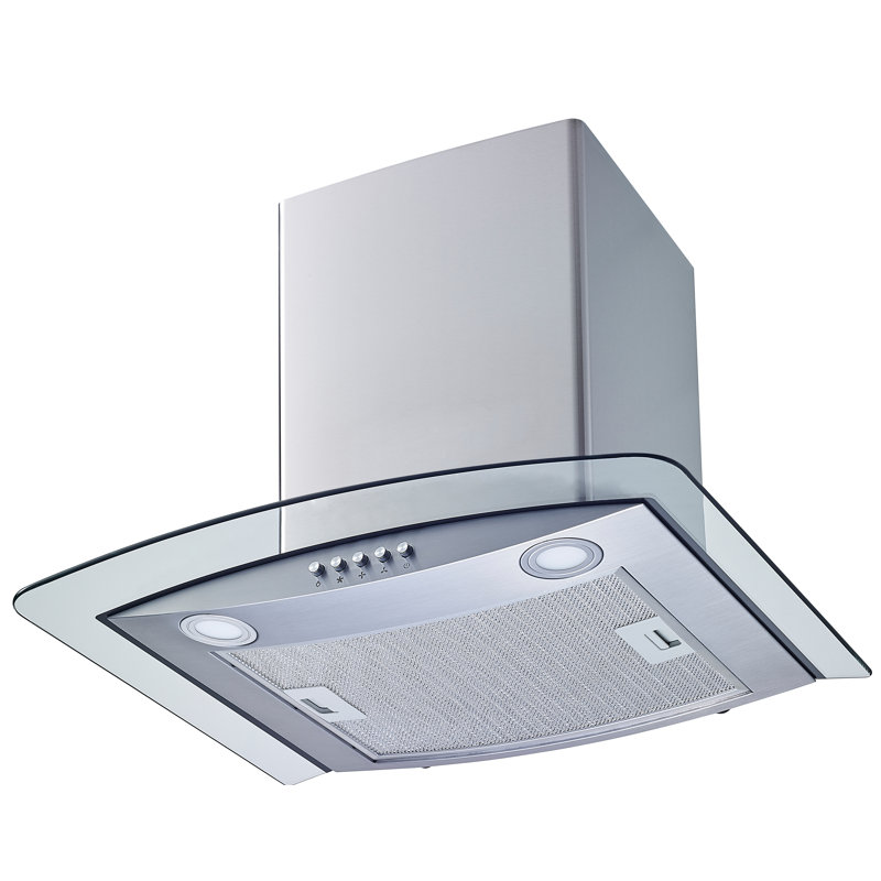 36" 400 CFM Convertible Wall Mount Range Hood in Stainless Steel With Charcoal Filters Included