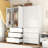 Sandrea 2-Door armoire wardrobe With Mirror, Wardrobe Closet With 3 Drawers (Set of 2)-682798570