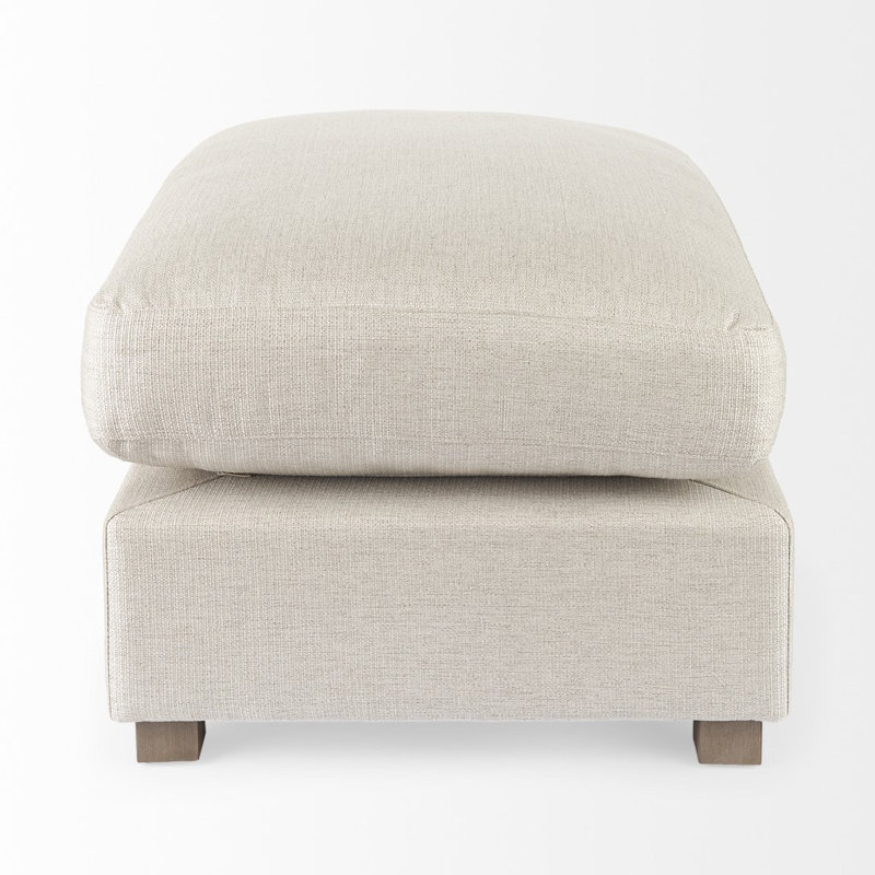Demi-repose-pieds recouvert de tissu gris clair, Tissu beige