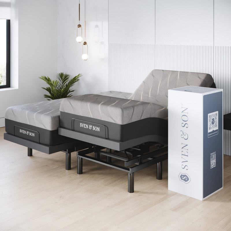 Lit ajustable 25 po avec télécommande sans fil 25 po, Très grand séparé