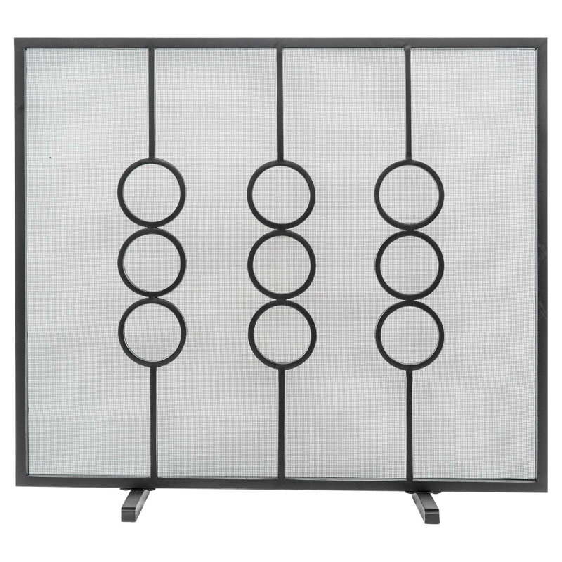 Ringlet Iron Fireplace Screen, Flat Black