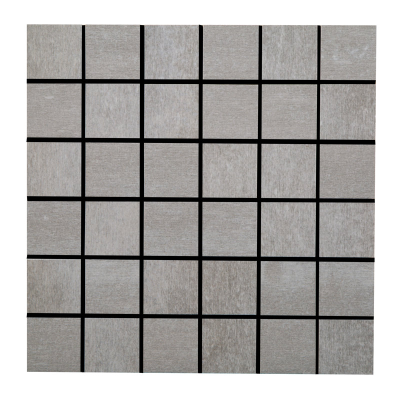 Native Rock 2" X 2" Porcelain Metal Look Tile Mosaic Sheet, Platinum