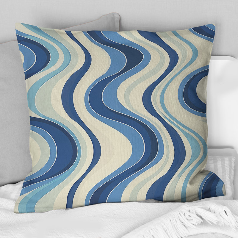 Coussin Blue Bege, H 16 po x l 16 po
