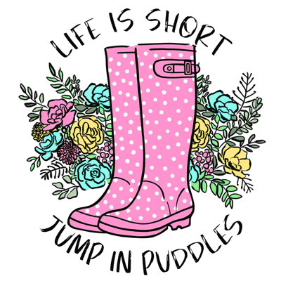 Rain Rain Jump in Puddles - Art textuel sur toile tendue