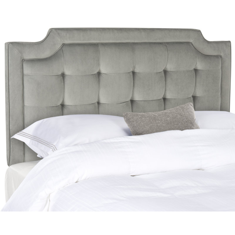 Findlay Upholstered Headboard, Queen, Pewter Velvet