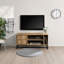 Meuble télé/console multimédia de style moderne du milieu du siècle avec plusieurs compartiments de rangement