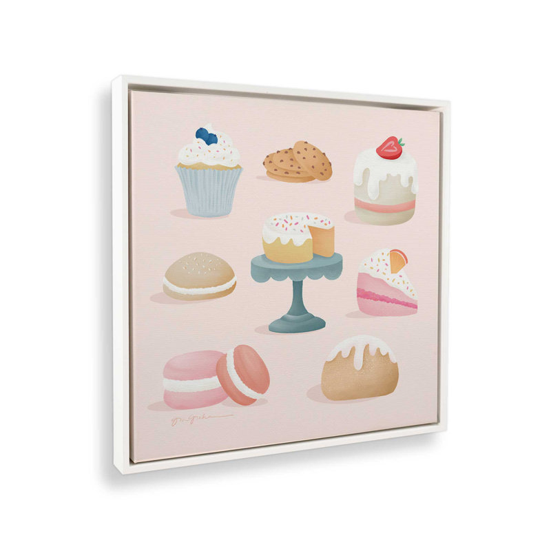 «Bake Shop II» par Gia Graham, reproduction d'art sur toile, H 12 po x l 12 po, Cadre flottant, Blanc