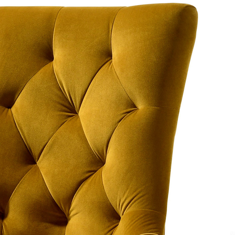 Chaise d'appoint en velours (ensemble de 2), Jaune