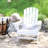 HDPE Weather-Resistant Adirondack Chair with Drink Holder - White-1072387126