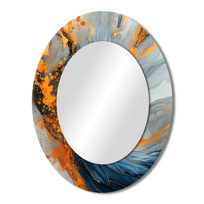 Yellow Sultans Pride Turkey II - Modern Oval Wall Mirror, 43" x 33"
