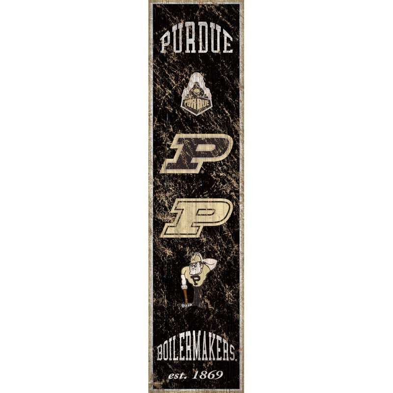 NCAA Heritage, impression sur bois, Université Purdue