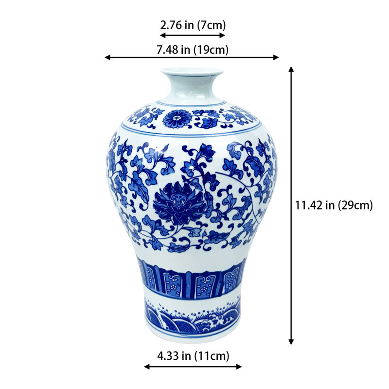 TOPOFLIAN Blue and White Porcelain Vase