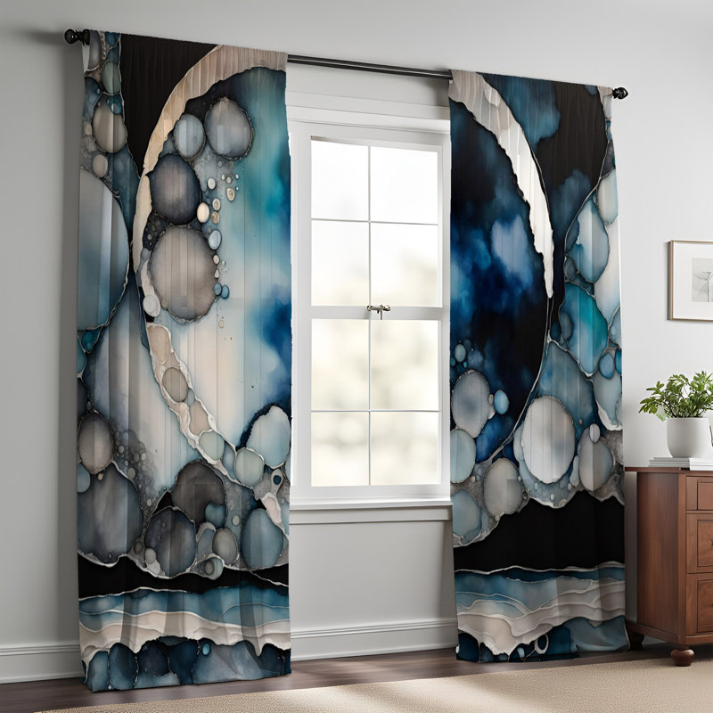 Paire de rideaux semi-transparents en polyester Guendi, L 40 po x L 82 po