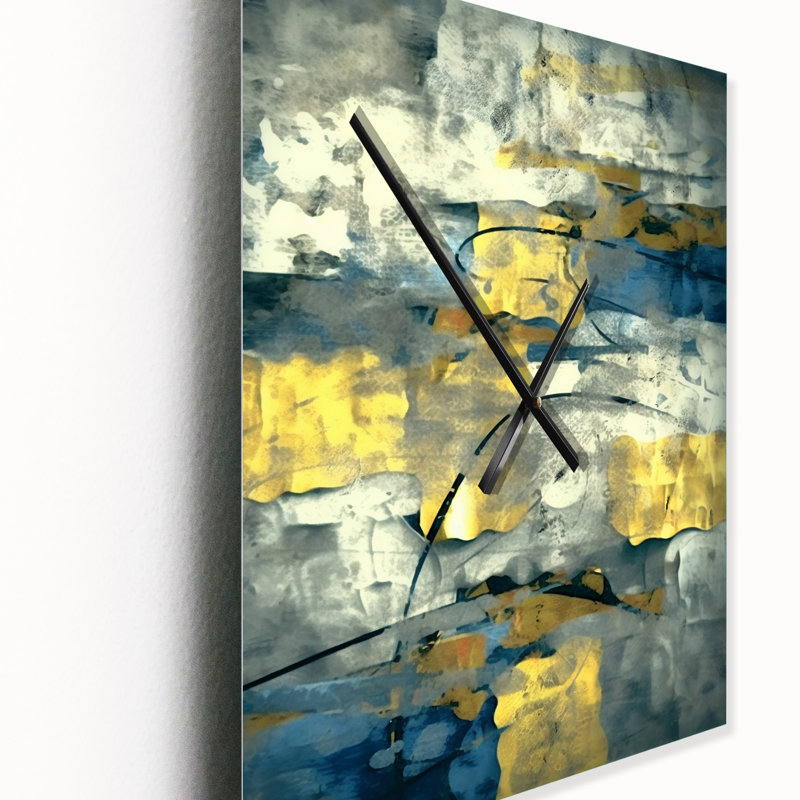 Horloge murale Southern Sunrise Abstract Expressionism II - Collages abstraits surdimensionnés, H 32 po x l 24 po x P 1 po