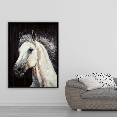 White Star Horse Print On Canvas