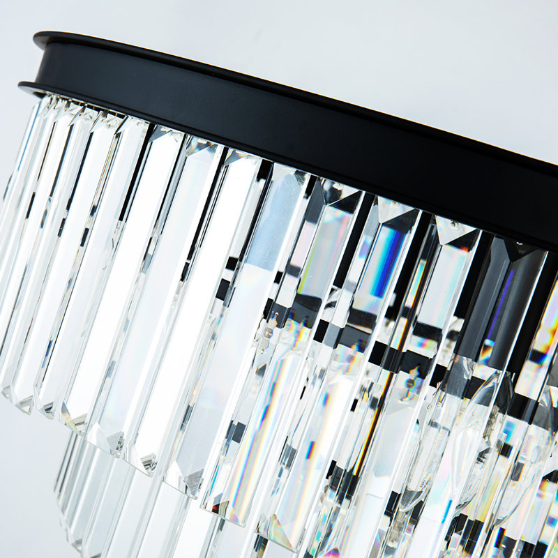 Lizette 6-Light Crystal Chandelier Flush Mount Lighting, Black