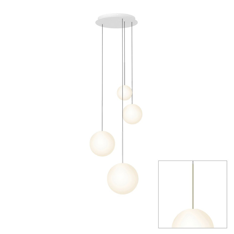 Lustre suspendu sphère Bola, H 120,5 po x l 17 po x P 17 po, Laiton