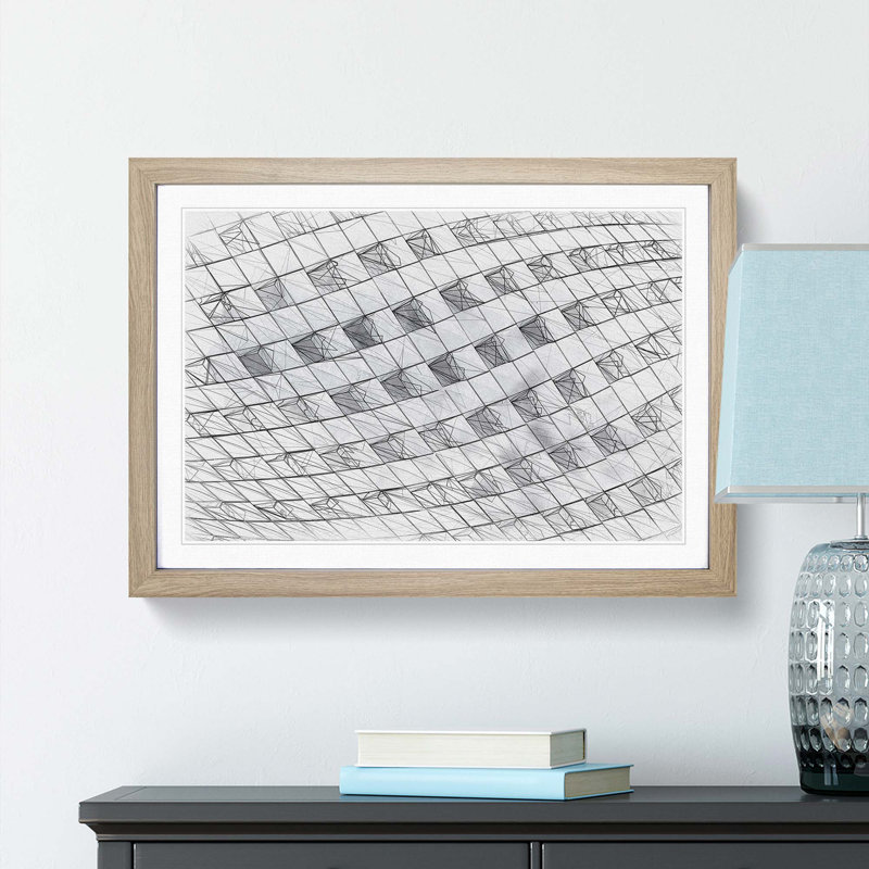 Architecture Sketch Vol.12 in Abstract - Picture Frame Graphic Art Print, Oak Framed, 36cm H x 48cm W x 2cm D