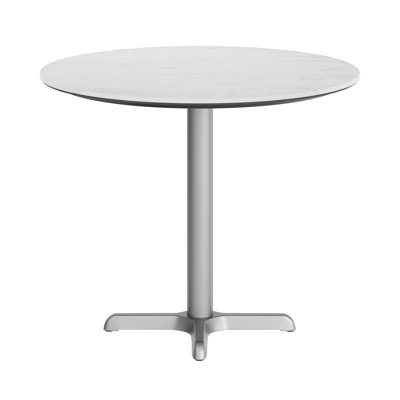 Commercial All-Weather Seamless Surface Tabletop with Crisscross Base