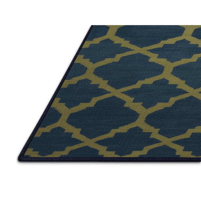 Machine Washable Trellis Gray Area Rug, Square 6'