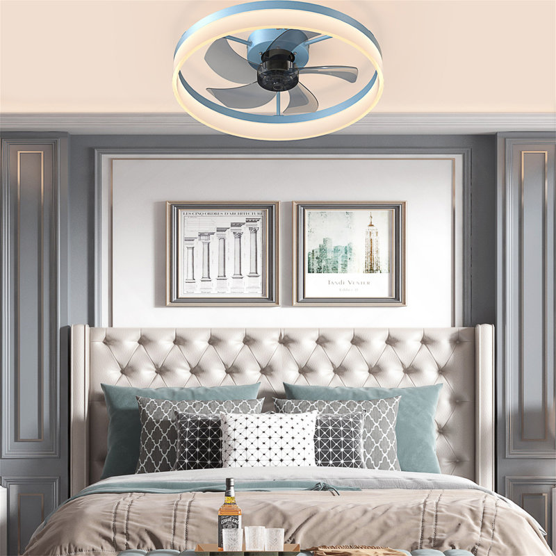 Ventilateurs de plafond avec lumières à DEL à intensité variable, installation encastrée de ventilateurs de plafond modernes et minces