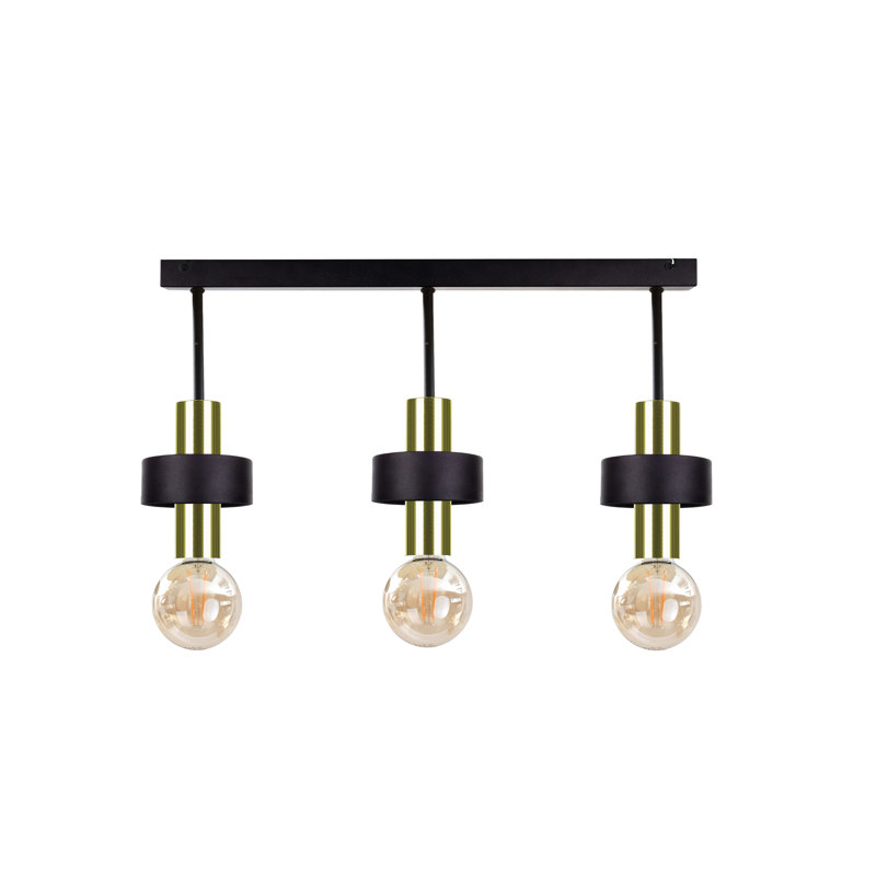 Berndien Semi Flush Mount, Black/Green
