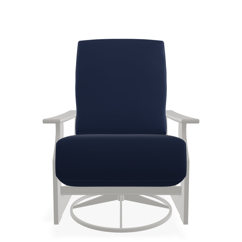 St. Catherine Polymer Outdoor Lounge Chair, Snow, Canvas Navy Sunbrella® Canvas