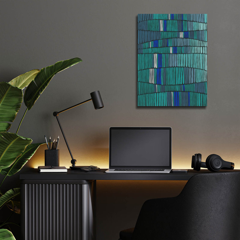 «Teal Tribal I» par Regina Moore, H 16 po x l 12 po x P 0,13 po