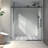 Matte Black Shower Door 6076, 70Mm 304 Stainless Steel Pulleys, Adjustable , Nano Easy Cleaning, Tempered Glass, Bathroom Ornament 6076 Door, One Fixed & Shifted, Pulley, Glass For-120912341