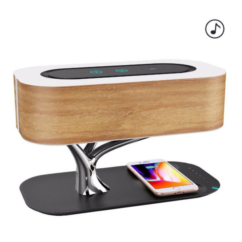 Lampe 3-en-1 avec haut-parleur Bluetooth et chargeur sans fil
