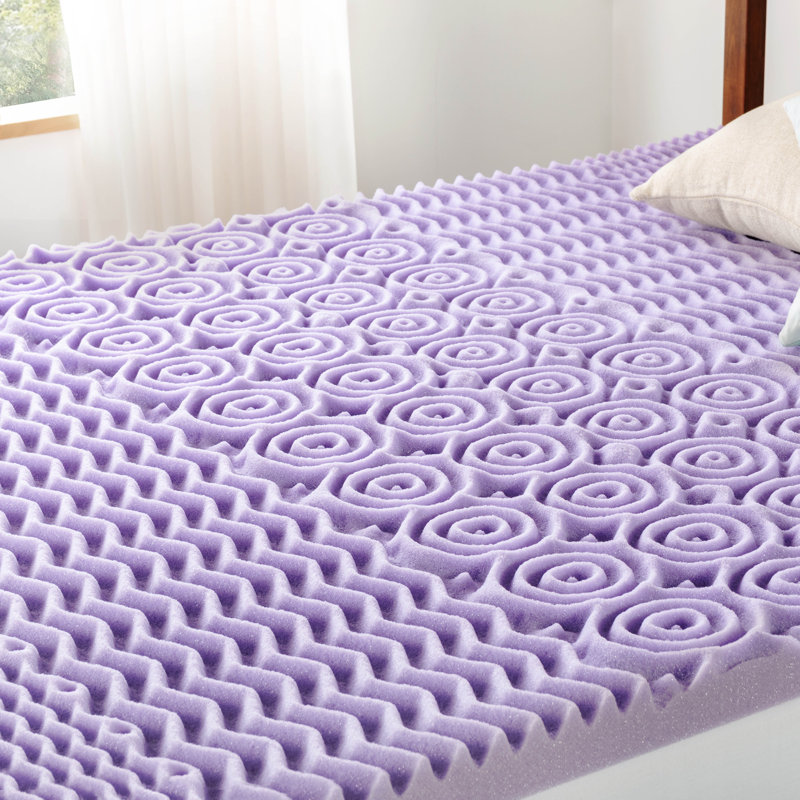 Mousse à mémoire de forme surmatelas à cinq zones IDA, 2", Lavande, Double