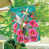 Oiseaux roses/verts/bleus