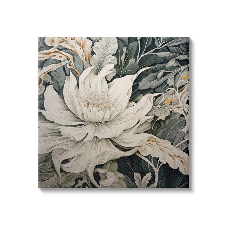 Traditional Curving Flowers Canvas Wall Art by Lazar Studio, 36" H x 36" W