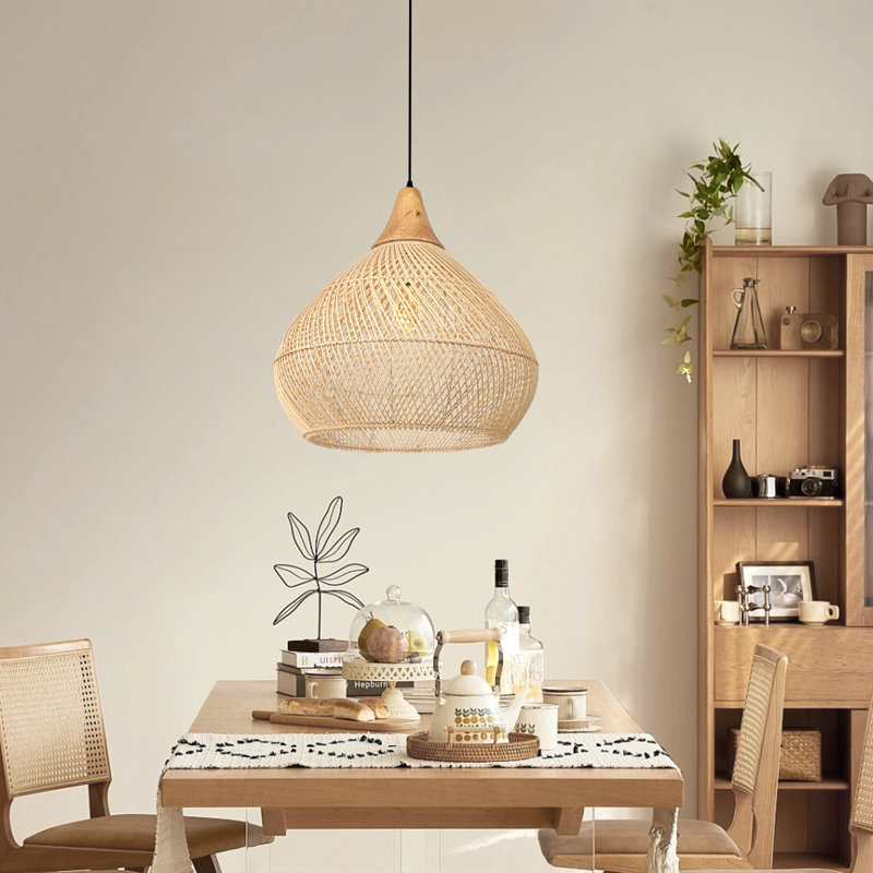Dormody 1 - Light Natural Dome Pendant, 15.74" H x 15.74" W x 15.74" D