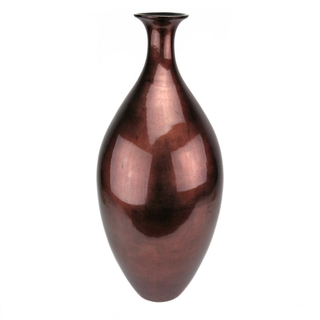 Vermiglio Red Copper Ceramic Table Vase Murano Art Collection