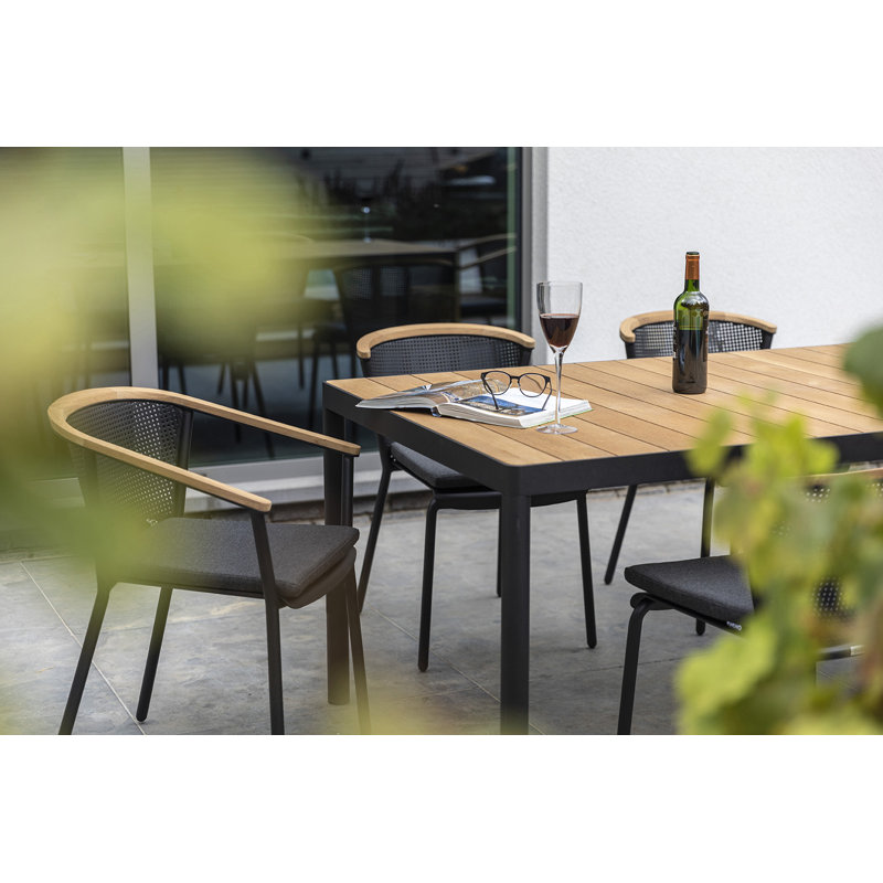 Riad Outdoor Dining Table, 29.5" H x 39.38" W x 39.38" D, Anthracite